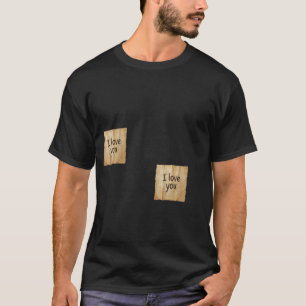 "Ich liebe Dich" Post-it Notes Minimalist Schwarze T-Shirt