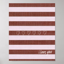 Ich liebe dich Poster rosa bordeauxrot