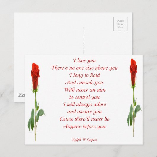 Ich Liebe dich Postkarte (Vorne/Hinten)