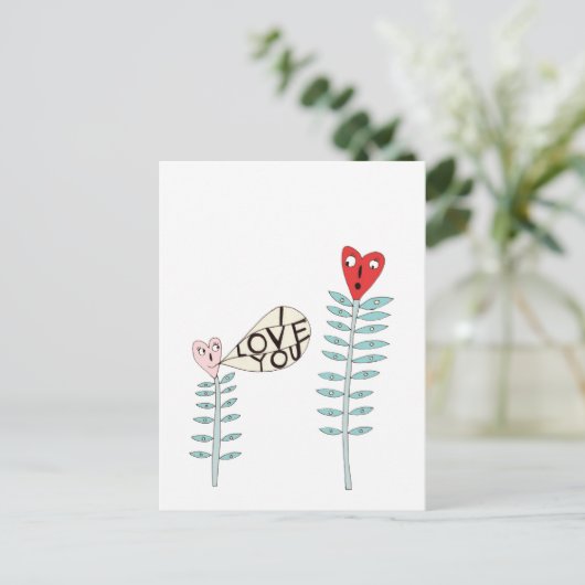 ICH LIEBE DICH POSTKARTE (Stehend Vorderseite)