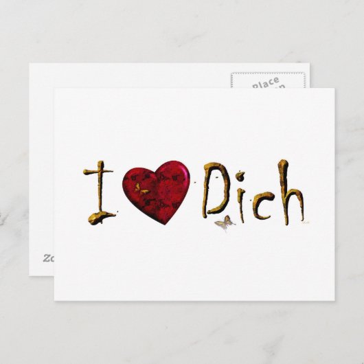 Ich Liebe Dich Postkarte (Vorne/Hinten)