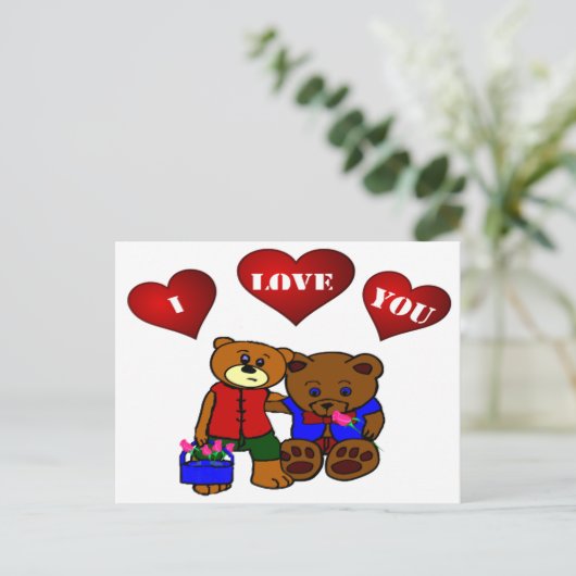 ICH LIEBE DICH POSTKARTE (Stehend Vorderseite)