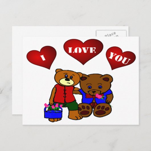 ICH LIEBE DICH POSTKARTE (Vorne/Hinten)