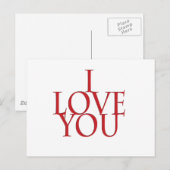 Ich Liebe dich Postkarte (Vorne/Hinten)