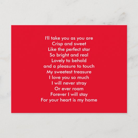 Ich Liebe dich Postkarte (Vorderseite)