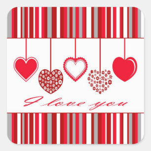 Ich Liebe dich Quadratischer Aufkleber