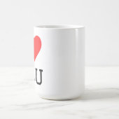 Ich liebe dich quadratischer Aufkleber Kaffeetasse (Mittel)