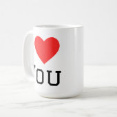 Ich liebe dich quadratischer Aufkleber Kaffeetasse (Vorderseite Links)