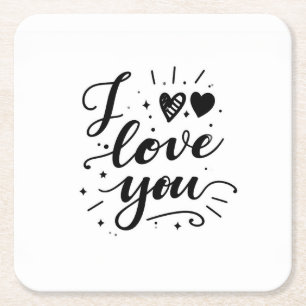 ich liebe dich rechteckiger pappuntersetzer