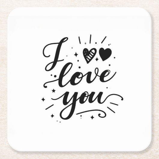 ich liebe dich rechteckiger pappuntersetzer (Vorderseite)