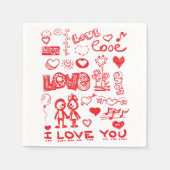 Ich Liebe dich, Red Hearts Serviette (Vorderseite)