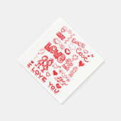 Ich Liebe dich, Red Hearts Serviette (Ecke)