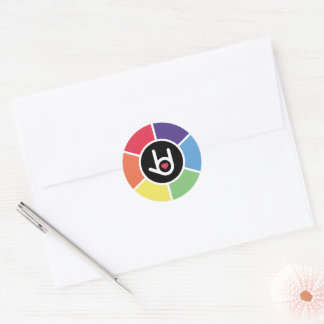 Ich Liebe dich, Regenbogen Runder Aufkleber