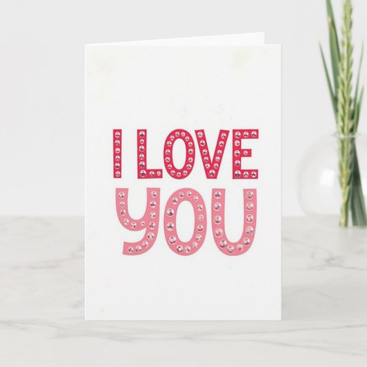 Ich liebe dich Rhinestone Karte (Vorderseite)