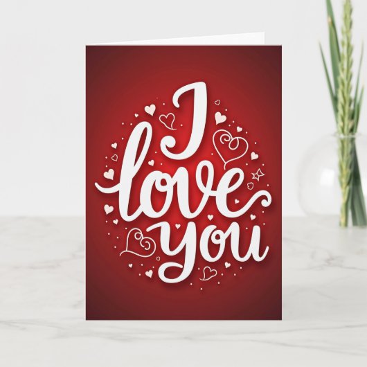 Ich liebe dich Romantische rote Herzen Karte (Vorderseite)