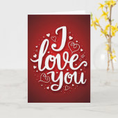 Ich liebe dich Romantische rote Herzen Karte (Gelbe Blume)