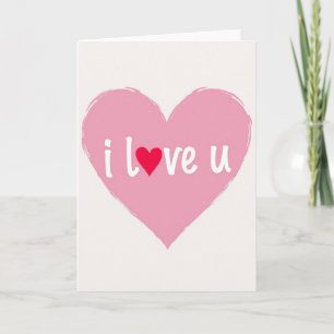 Ich liebe dich rosa Herz Karte