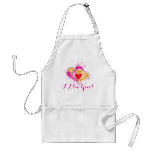 Ich liebe dich rosa Herzen romantisches Geschenk Schürze