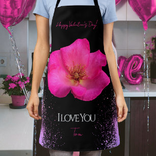 Ich liebe dich - Rose - Personalisierter Valentins Schürze