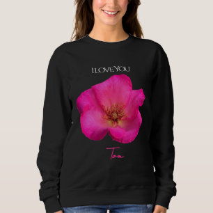 Ich liebe Dich - Rose - Personalisierter Valentins Sweatshirt