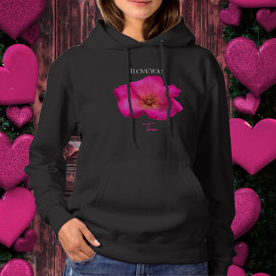 Ich liebe Dich - Rose - Personalisiertes Valentins Hoodie