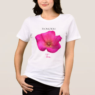 Ich liebe Dich - Rose - Personalisiertes Valentins Tri-Blend Shirt