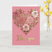 Ich liebe dich Rosen Herz Karte (Gelbe Blume)