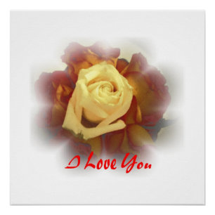 Ich liebe dich Rosen Poster