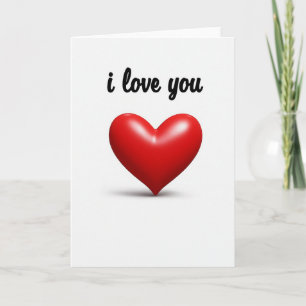 Ich liebe dich rote 3D-Herzenskarte Karte