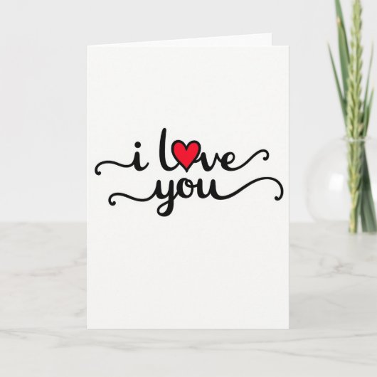 Ich liebe Dich Rote Herz Karte (Vorderseite)