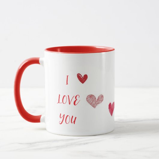 ICH LIEBE DICH ROTER BECHER TASSE (Links)