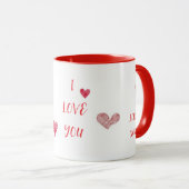 ICH LIEBE DICH ROTER BECHER TASSE (VorderseiteRechts)