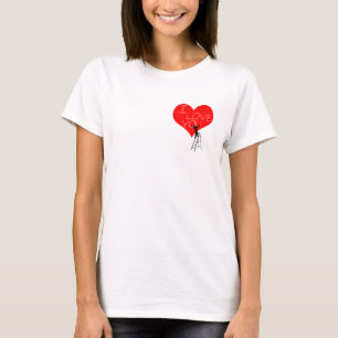 Ich liebe dich Rotes Herz lustig cool elegant T-Shirt