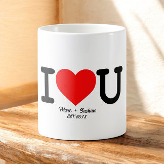 Ich liebe Dich: Rotes Herz mit benutzerdefinierten Kaffeetasse