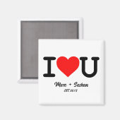 Ich liebe Dich: Rotes Herz mit benutzerdefinierten Magnet (Vorderseite/Rückseite)