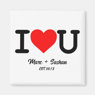 Ich liebe Dich: Rotes Herz mit benutzerdefinierten Magnet