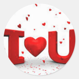 Ich Liebe dich Runder Aufkleber