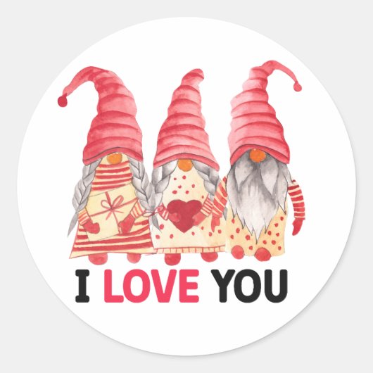 Ich Liebe dich Runder Aufkleber (Vorderseite)