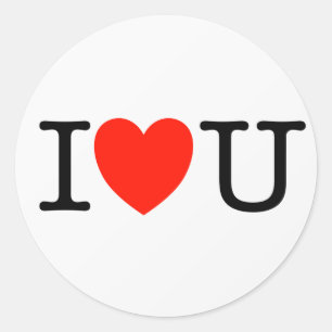 Ich Liebe dich Runder Aufkleber