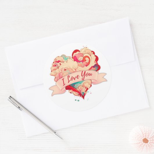 ICH LIEBE DICH RUNDER AUFKLEBER (Umschlag)