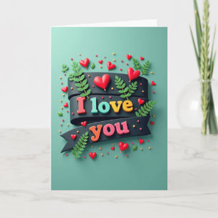 Ich liebe dich Schleifenbanner Karte