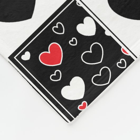 Ich Liebe dich, Schwarz-Weiß-Fleece-Blankon Fleecedecke (Ecke)