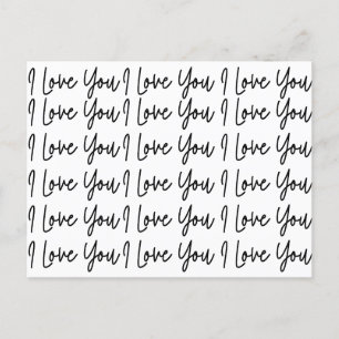 Ich liebe dich Schwarz-Weiß Valentinstag Postkarte
