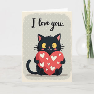 Ich liebe dich schwarze Katze Karte