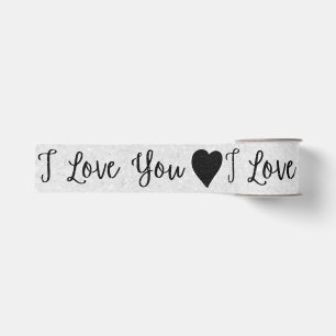 Ich liebe dich schwarzes Glitter Valentinstag Gros Ripsband