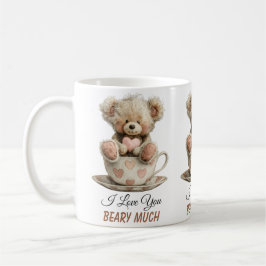 Ich liebe dich sehr auf Postkarte im Tassenmotiv Kaffeetasse