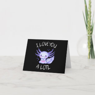 Ich liebe dich sehr Axolotl in love Faux Canvas Pr Dankeskarte