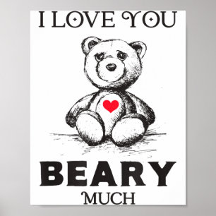 Ich liebe dich sehr Bärenliebhaber Männer Frauen L Poster