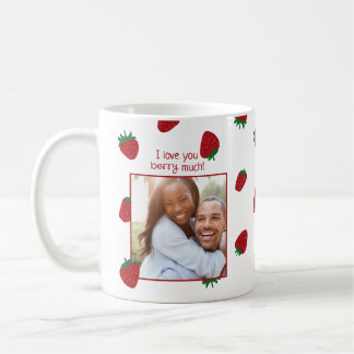 Ich liebe dich sehr Erdbeere Foto Tasse