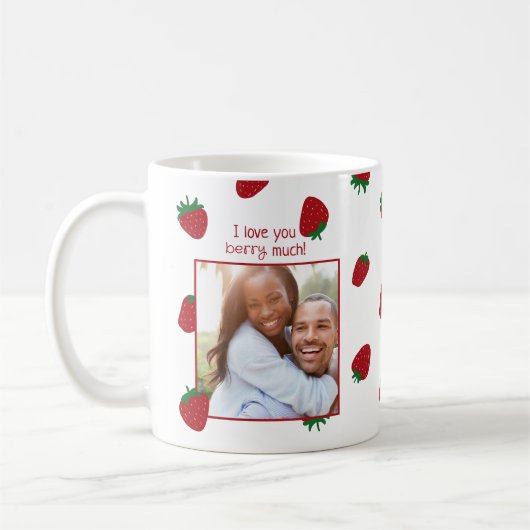 Ich liebe dich sehr Erdbeere Foto Tasse (Links)